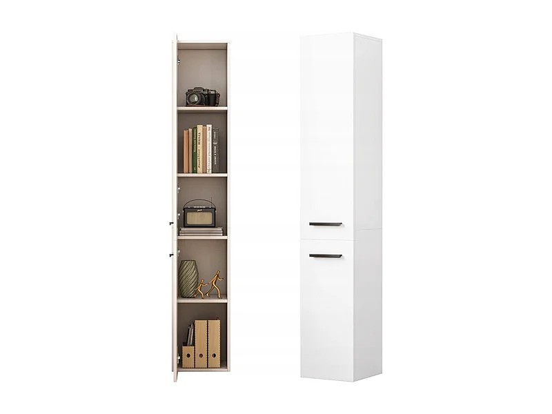 ESTANTE ARMÁRIO BRANCO MODERNO DE PÉ COLUNA ALTA LOFT 2 PORTAS 174 CM
