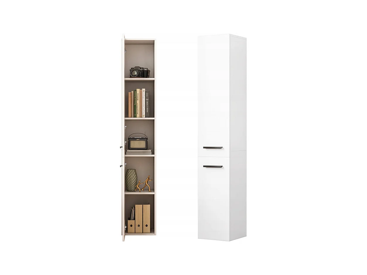 ESTANTE ARMÁRIO BRANCO MODERNO DE PÉ COLUNA ALTA LOFT 2 PORTAS 174 CM