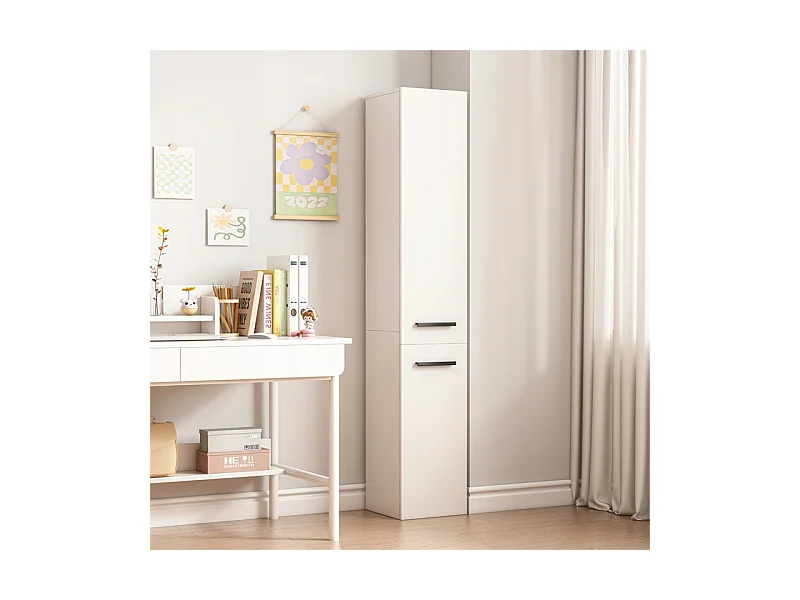 ESTANTE ARMÁRIO BRANCO MODERNO DE PÉ COLUNA ALTA LOFT 2 PORTAS 174 CM