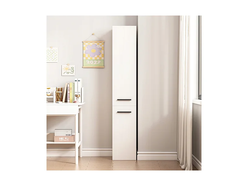 ESTANTE ARMÁRIO BRANCO MODERNO DE PÉ COLUNA ALTA LOFT 2 PORTAS 174 CM