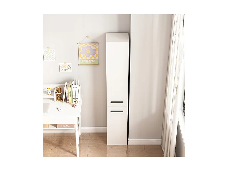 ESTANTE ARMÁRIO BRANCO MODERNO DE PÉ COLUNA ALTA LOFT 2 PORTAS 174 CM
