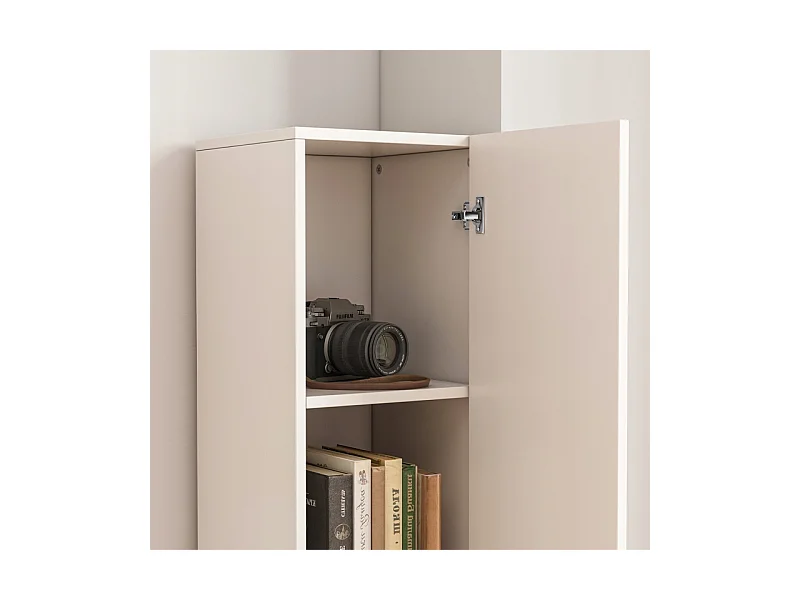 ESTANTE ARMÁRIO BRANCO MODERNO DE PÉ COLUNA ALTA LOFT 2 PORTAS 174 CM