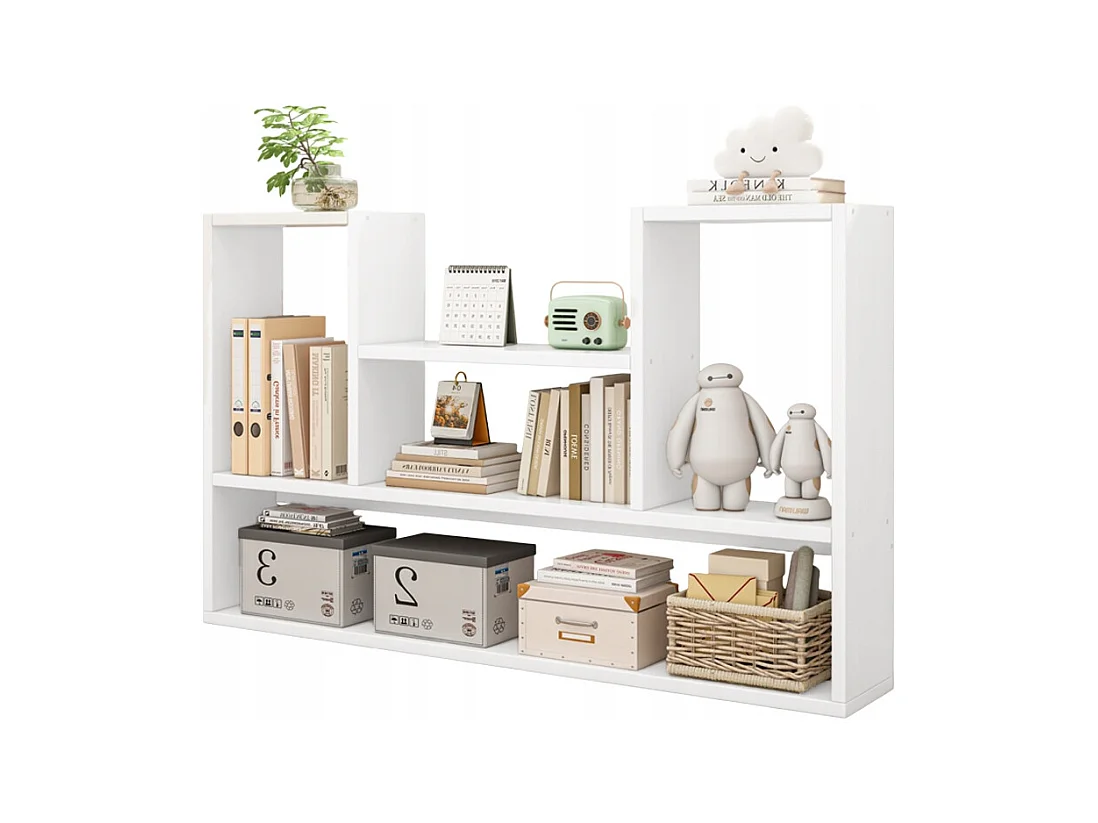 ÉTAGÈRE BLANCHE ÉTAGÈRE MURALE MODERNE LOFT POUR LIVRES SALON OUVERT 100 CM