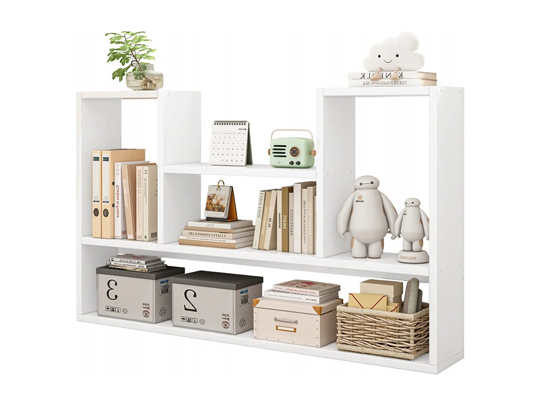 ÉTAGÈRE BLANCHE ÉTAGÈRE MURALE MODERNE LOFT POUR LIVRES SALON OUVERT 100 CM