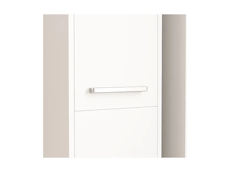 ÉTAGÈRE COLONNE BLANCHE MODERNE HAUTE 3 PORTES 170 cm ARMOIRE VERROUILLABLE