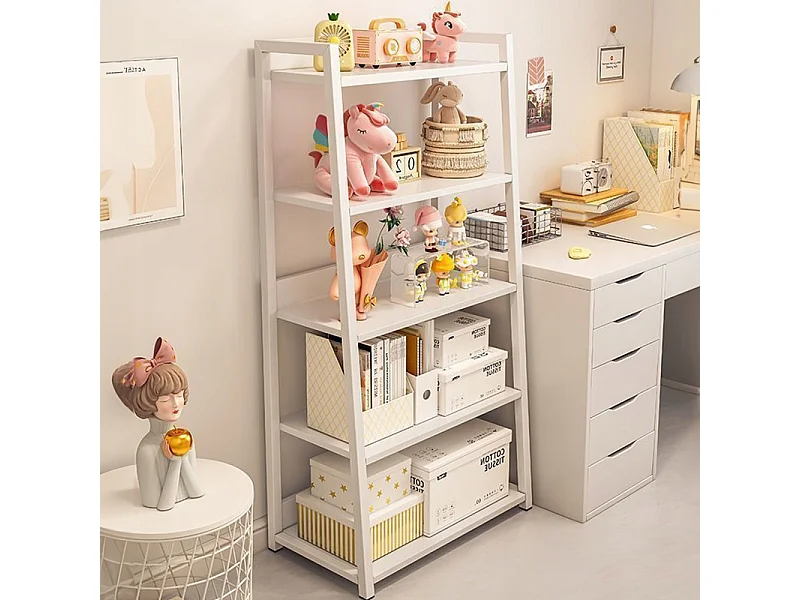 WITTE MODERNE KAST VOOR OPSLAG 5 OPEN PLANKEN 60 CM