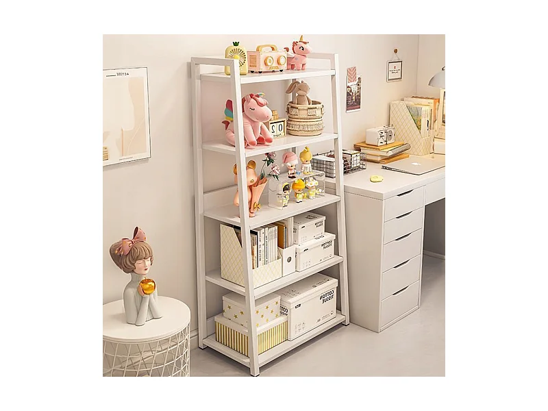 ARMOIRE ÉTAGÈRE BLANCHE MODERNE POUR LE RANGEMENT 5 ÉTAGÈRES OUVERTES 60 CM