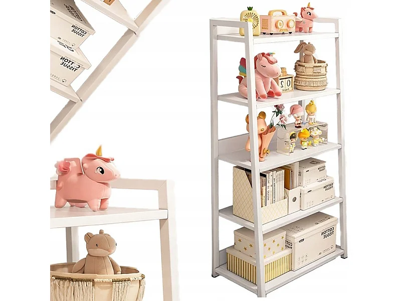 ARMOIRE ÉTAGÈRE BLANCHE MODERNE POUR LE RANGEMENT 5 ÉTAGÈRES OUVERTES 60 CM