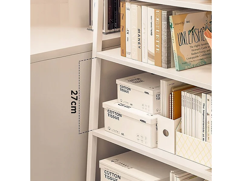 ARMOIRE ÉTAGÈRE BLANCHE MODERNE POUR LE RANGEMENT 5 ÉTAGÈRES OUVERTES 60 CM