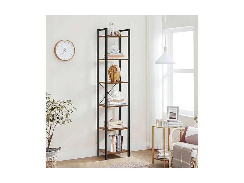 ÉTAGÈRE DE BUREAU POUR LIVRES BIBLIOTHÈQUE HAUTE LOFT INDUSTRIELLE COLONNE VINTAGE