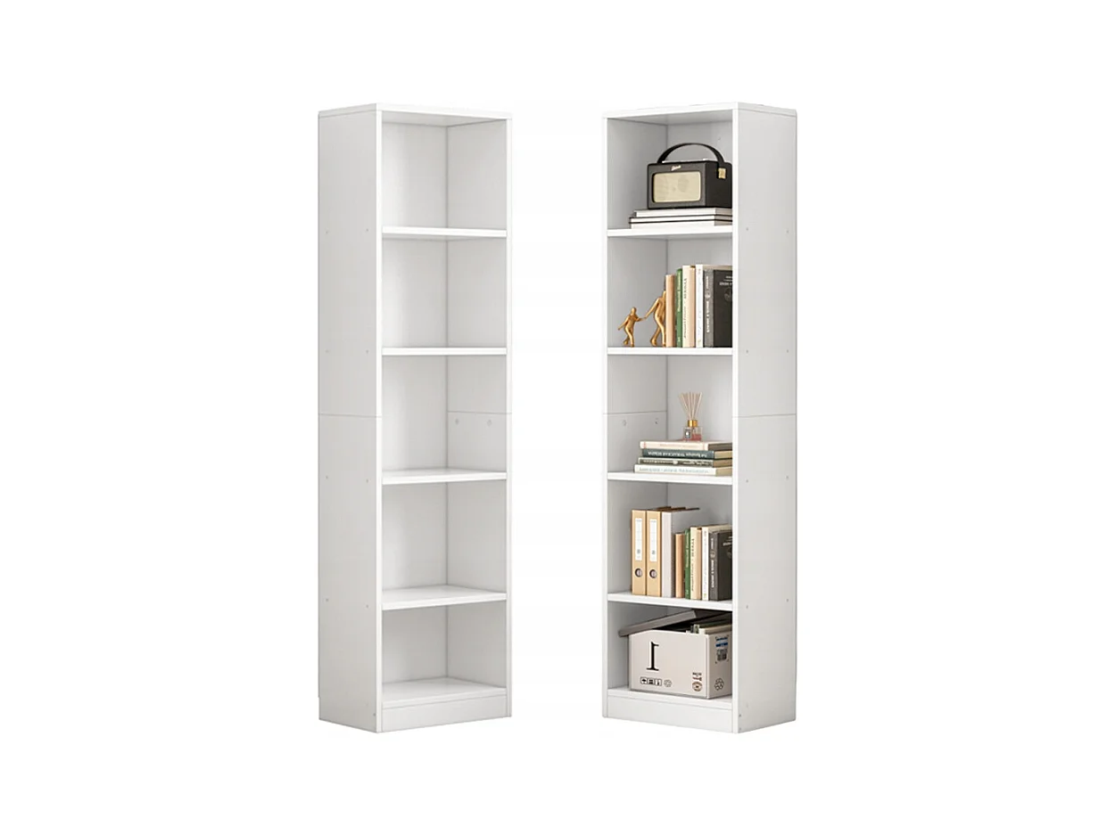 ÉTAGÈRE BLANCHE SUR PIED POUR LIVRES ÉTAGÈRES HAUTES MODERNES COLONNE LOFT 182 cm
