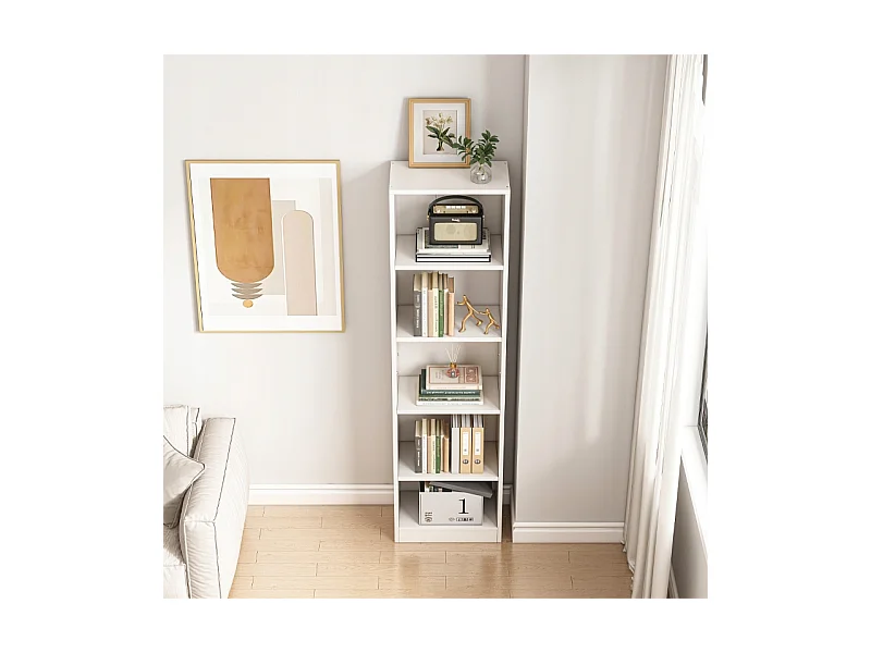 ÉTAGÈRE BLANCHE SUR PIED POUR LIVRES ÉTAGÈRES HAUTES MODERNES COLONNE LOFT 182 cm