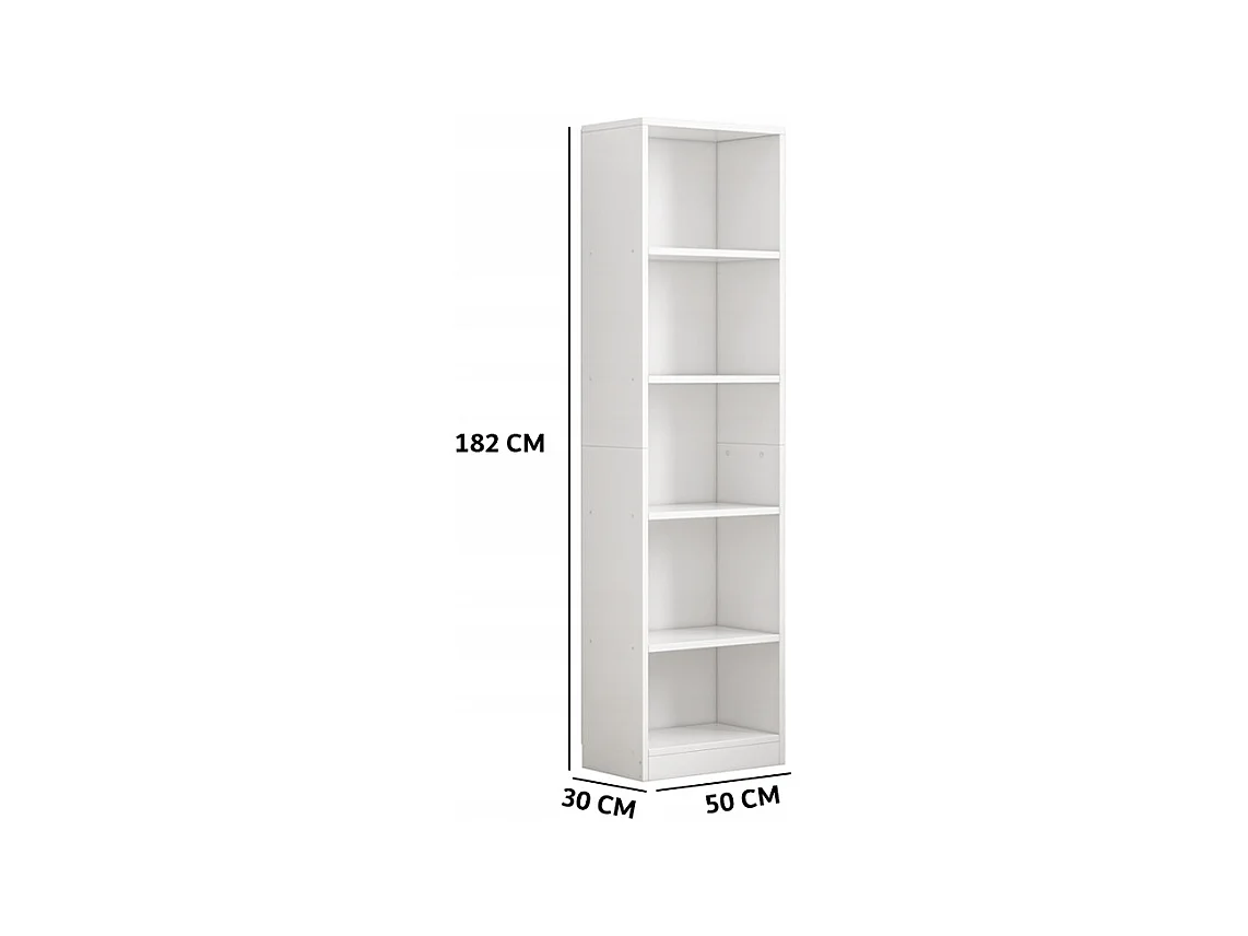ÉTAGÈRE BLANCHE SUR PIED POUR LIVRES ÉTAGÈRES HAUTES MODERNES COLONNE LOFT 182 cm