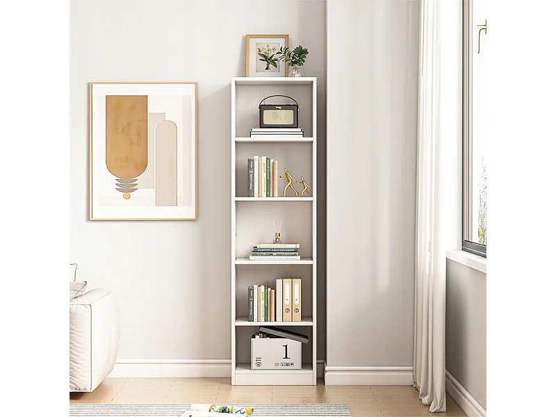 ÉTAGÈRE BLANCHE SUR PIED POUR LIVRES ÉTAGÈRES HAUTES MODERNES COLONNE LOFT 182 cm