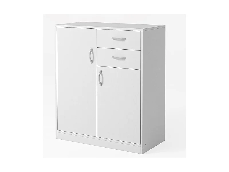 COMMODE MODERNE AVEC TIROIRS ET ÉTAGÈRES LOFT BLANCHE ÉTAGÈRE ARMOIRE PORTES 74 CM