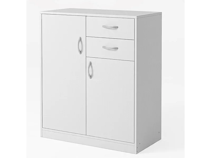 COMMODE MODERNE AVEC TIROIRS ET ÉTAGÈRES LOFT BLANCHE ÉTAGÈRE ARMOIRE PORTES 74 CM