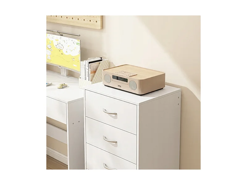 ÉTAGÈRE MODERNE À 4 TIROIRS LOFT BLANCHE COMMODE GRAND BUREAU 85 CM