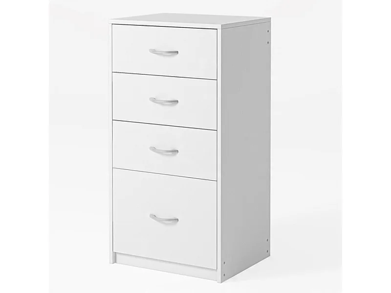 ÉTAGÈRE MODERNE À 4 TIROIRS LOFT BLANCHE COMMODE GRAND BUREAU 85 CM