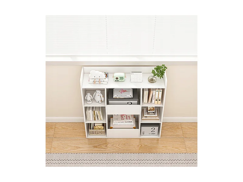 ÉTAGÈRE OUVERTE COMMODE KALAX SPACIEUSE BLANCHE POUR LIVRES DE BUREAU MODERNE GRANDE