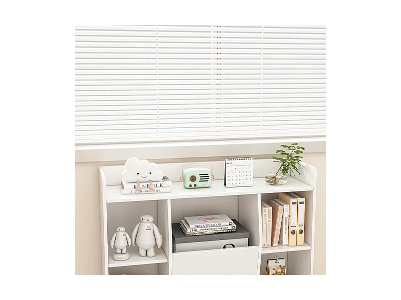 ÉTAGÈRE OUVERTE COMMODE KALAX SPACIEUSE BLANCHE POUR LIVRES DE BUREAU MODERNE GRANDE