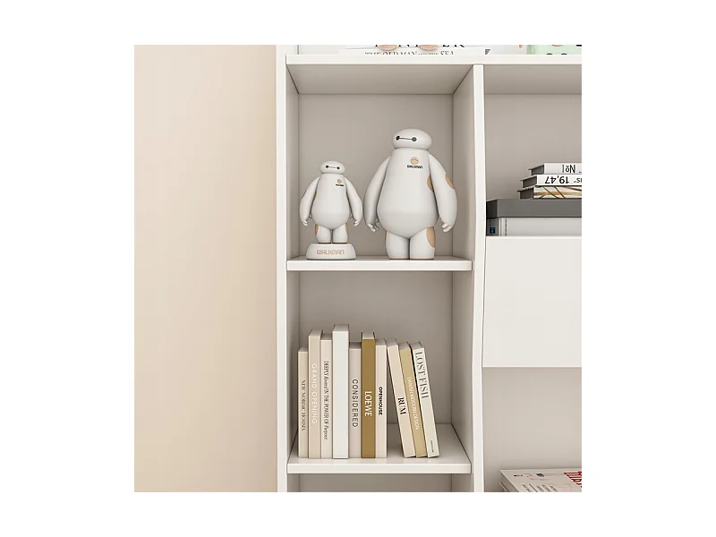 ÉTAGÈRE OUVERTE COMMODE KALAX SPACIEUSE BLANCHE POUR LIVRES DE BUREAU MODERNE GRANDE