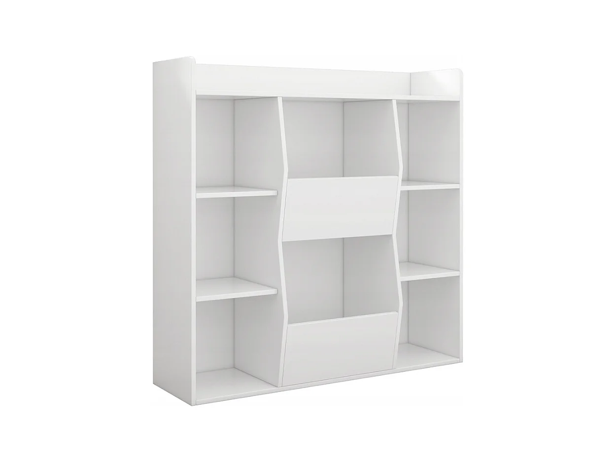 ÉTAGÈRE OUVERTE COMMODE KALAX SPACIEUSE BLANCHE POUR LIVRES DE BUREAU MODERNE GRANDE