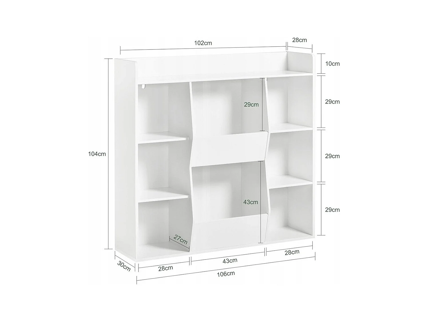 ÉTAGÈRE OUVERTE COMMODE KALAX SPACIEUSE BLANCHE POUR LIVRES DE BUREAU MODERNE GRANDE