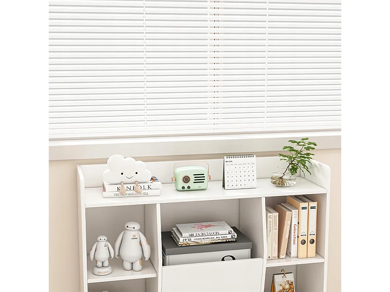 ÉTAGÈRE OUVERTE COMMODE KALAX SPACIEUSE BLANCHE POUR LIVRES DE BUREAU MODERNE GRANDE