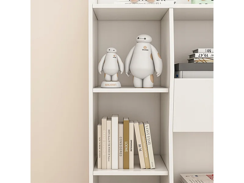 ÉTAGÈRE OUVERTE COMMODE KALAX SPACIEUSE BLANCHE POUR LIVRES DE BUREAU MODERNE GRANDE