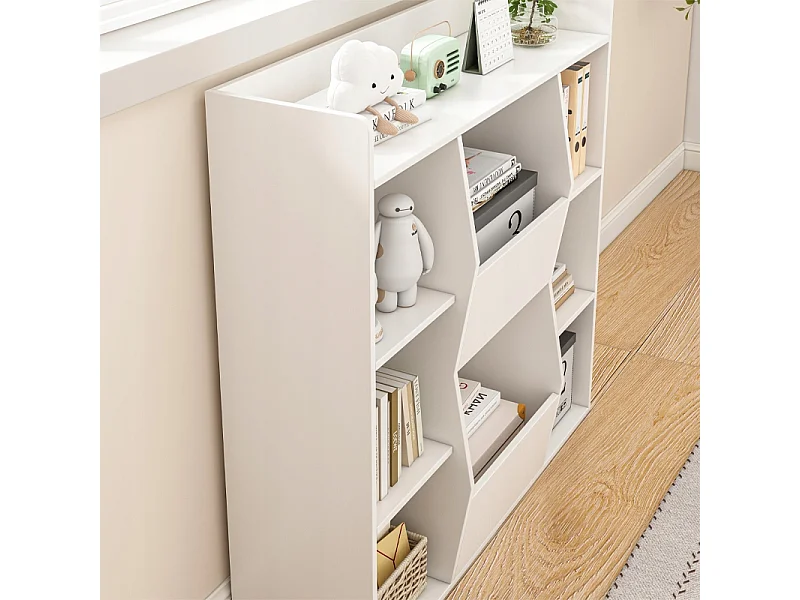 ÉTAGÈRE OUVERTE COMMODE KALAX SPACIEUSE BLANCHE POUR LIVRES DE BUREAU MODERNE GRANDE