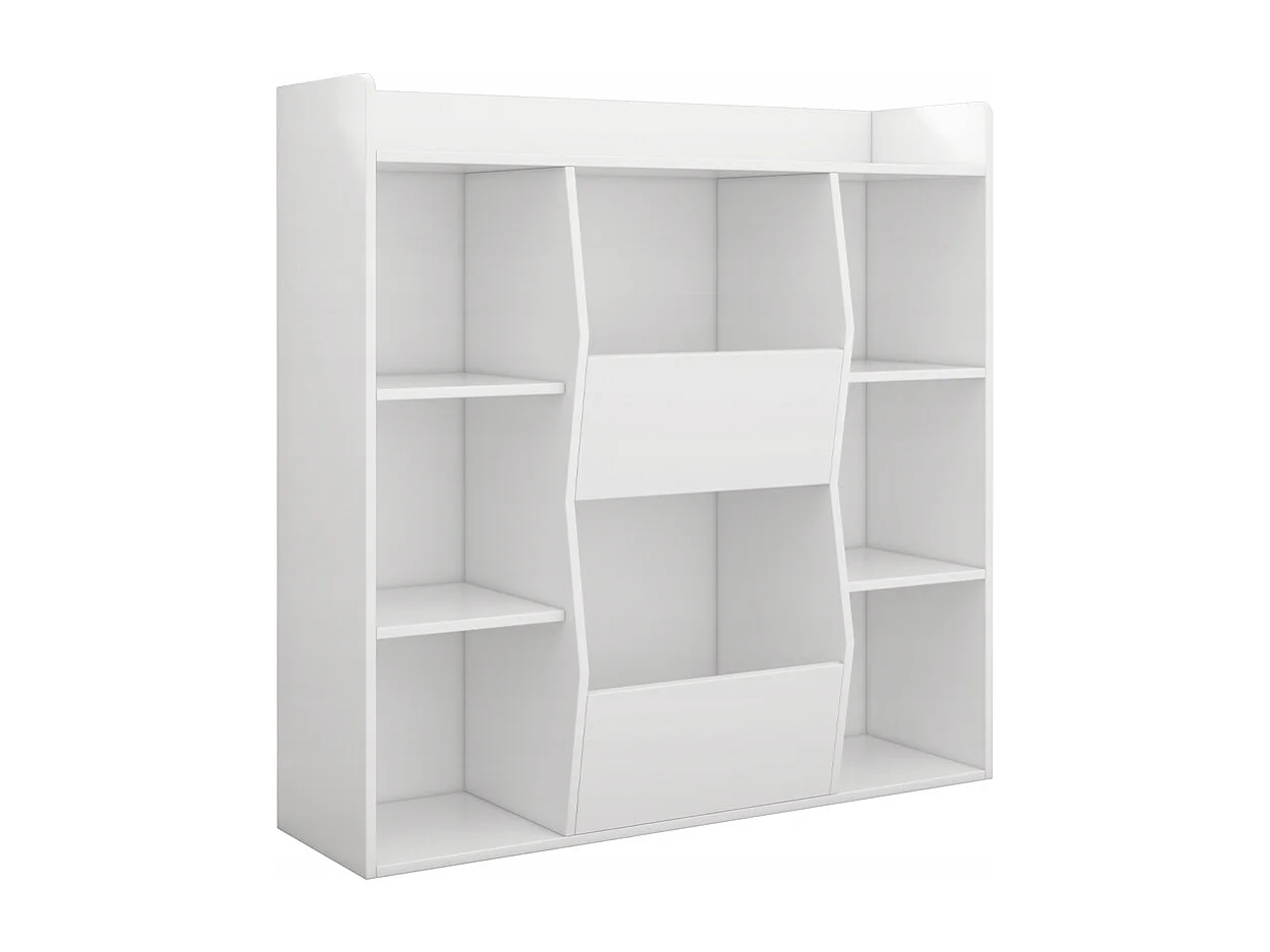 ÉTAGÈRE OUVERTE COMMODE KALAX SPACIEUSE BLANCHE POUR LIVRES DE BUREAU MODERNE GRANDE