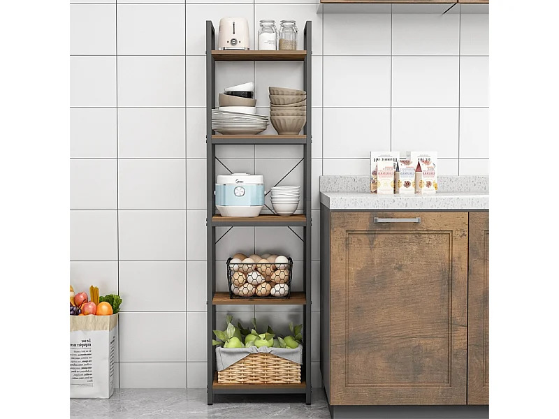 ÉTAGÈRE À LIVRES ÉCHELLE HAUTE ARMOIRE LOFT MÉTALLIQUE INDUSTRIELLE 154 CM