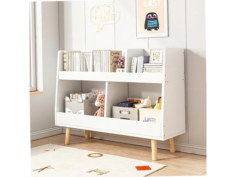 Regał na książki gazety dla dzieci szafka zabawki stojąca biblioteczka 80cm