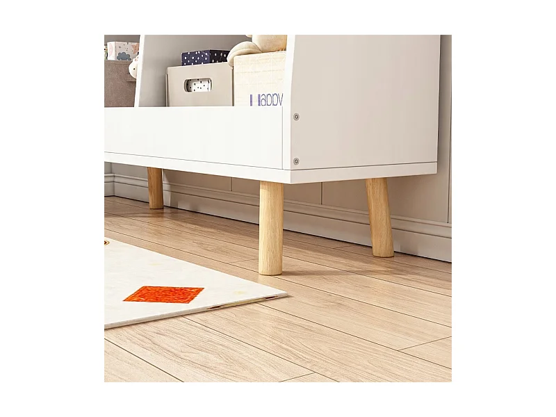 ÉTAGÈRE À LIVRES ET JOURNAUX POUR ENFANTS ARMOIRE À JOUETS BIBLIOTHÈQUE SUR PIED 80 CM