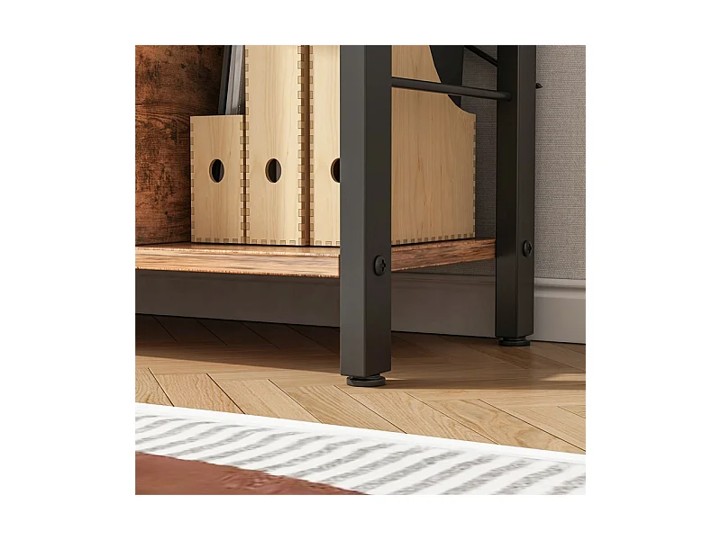 ÉTAGÈRE ARMOIRE À LIVRES FLEURS ÉCHELLE RUSTIQUE BRUN LOFT 154,5 CM