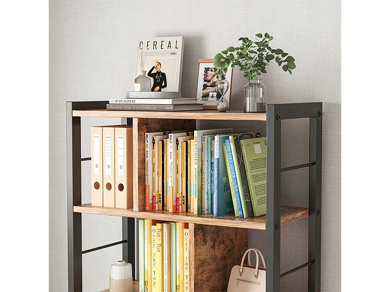 REGAL BUCHSCHRANK BLUMEN LEITER RUSTIKAL BRAUN LOFT 154,5 CM