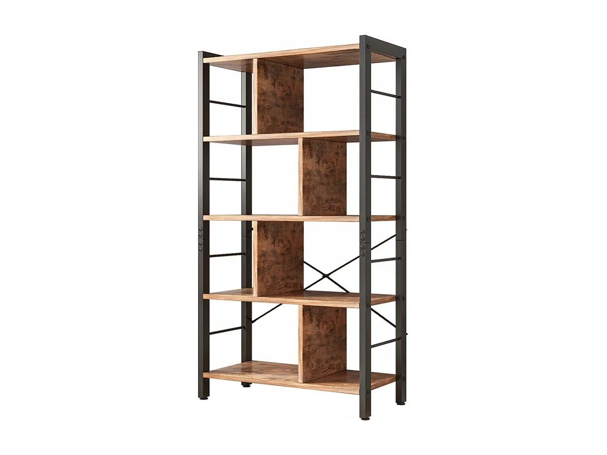 REGAL BUCHSCHRANK BLUMEN LEITER RUSTIKAL BRAUN LOFT 154,5 CM