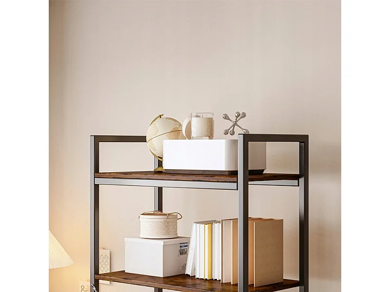 HOHER BÜCHERREGAL SCHRANK FÜR DAS WOHNZIMMER INDUSTRIELL RUSTIKAL LOFT BRAUN