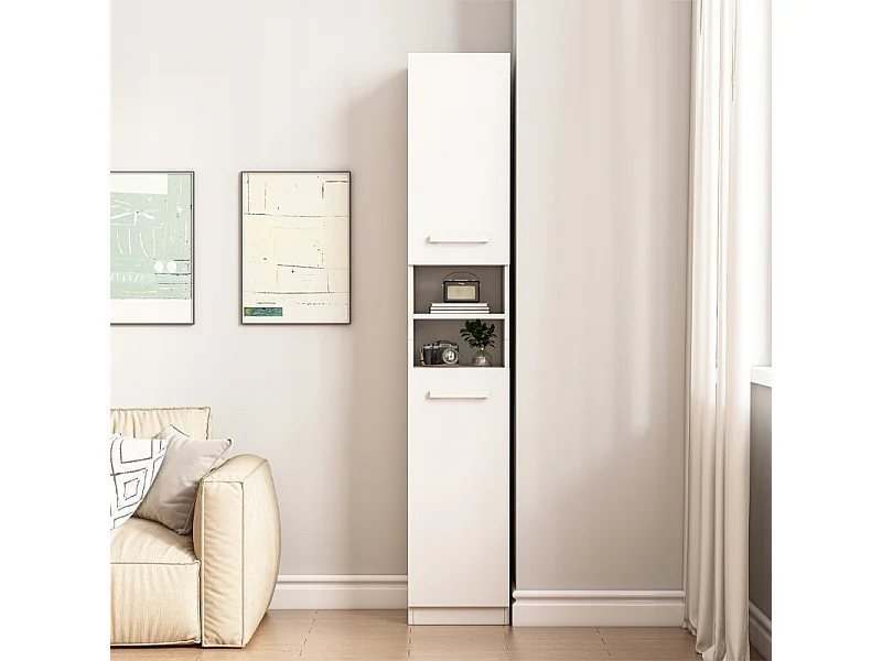 REGAL SCHRANK WEISS MODERN STEHEND HOHE SÄULE LOFT 2 TÜREN 180 CM