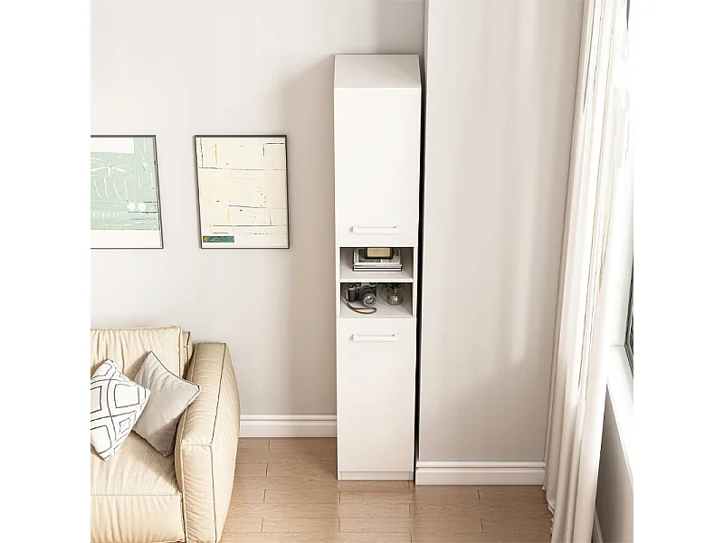 REGAL SCHRANK WEISS MODERN STEHEND HOHE SÄULE LOFT 2 TÜREN 180 CM