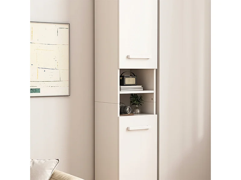 REGAL SCHRANK WEISS MODERN STEHEND HOHE SÄULE LOFT 2 TÜREN 180 CM