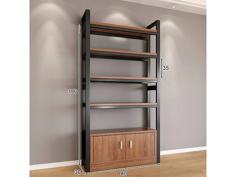 Regał stojący industrialny na książki metalowa rama duży szeroki loft 80 cm