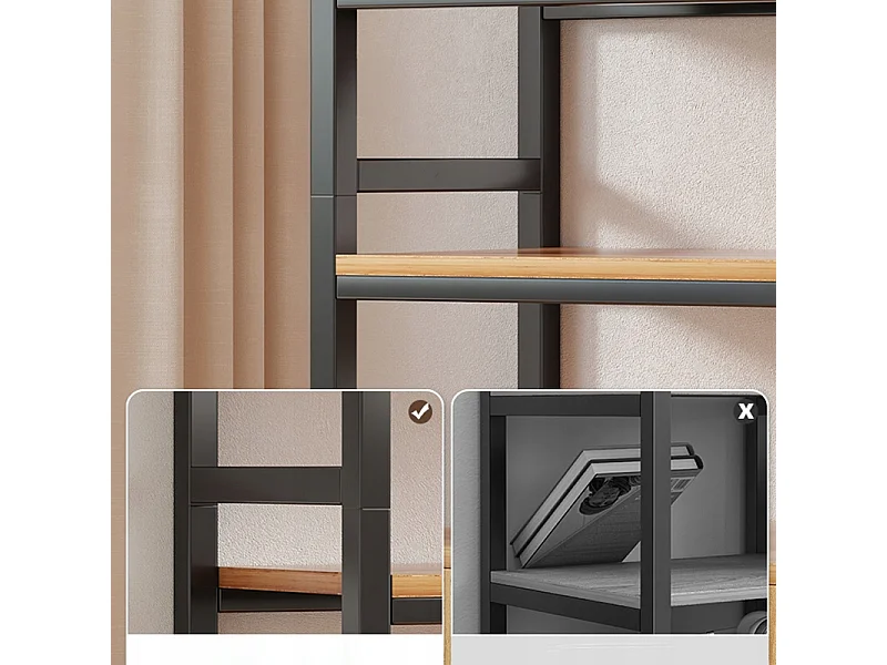 Regał stojący industrialny na książki metalowa rama duży szeroki loft 80 cm