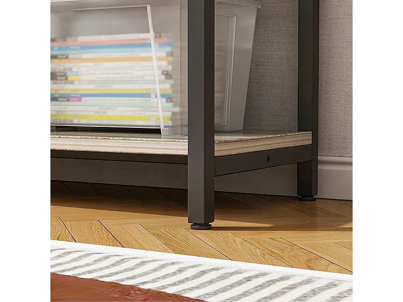 Regał stojący industrialny otwarty na książki 8 półek metalowa rama 132 cm