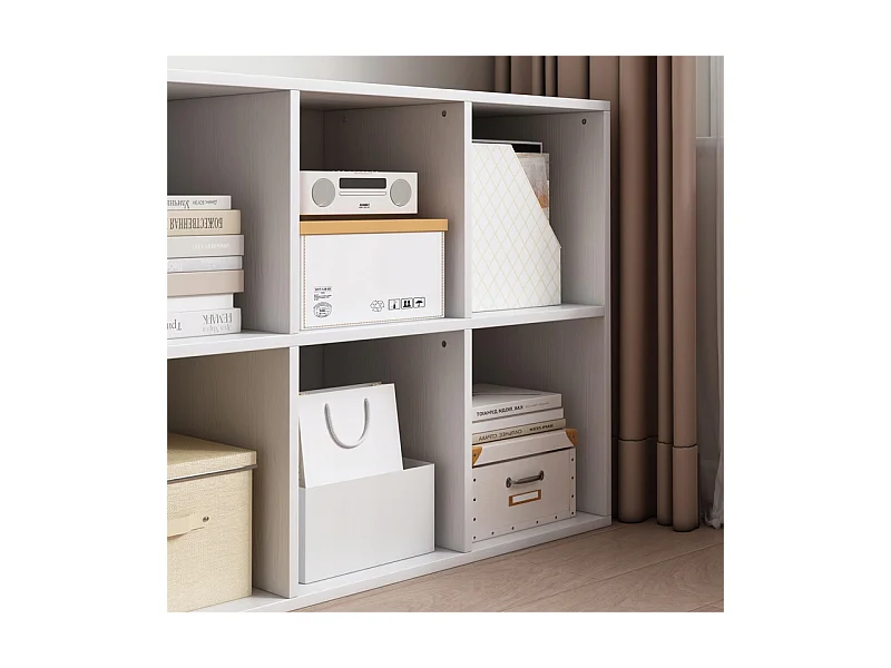 ÉTAGÈRE OUVERTE COMMODE KOSTKA 2x3 SPACIEUSE BLANCHE POUR LIVRES DE BUREAU MODERNE