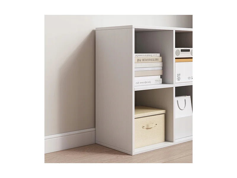 ÉTAGÈRE OUVERTE COMMODE KOSTKA 2x3 SPACIEUSE BLANCHE POUR LIVRES DE BUREAU MODERNE