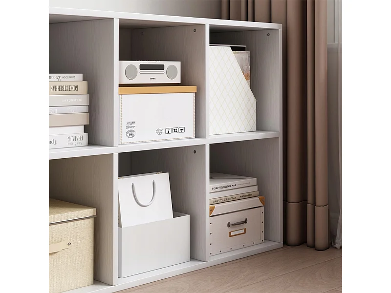 ÉTAGÈRE OUVERTE COMMODE KOSTKA 2x3 SPACIEUSE BLANCHE POUR LIVRES DE BUREAU MODERNE