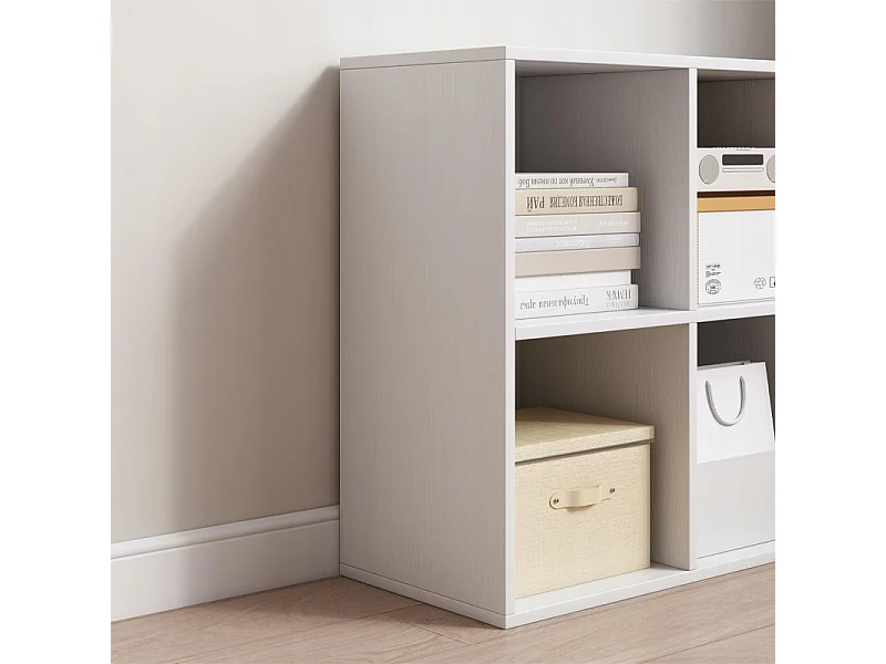 ÉTAGÈRE OUVERTE COMMODE KOSTKA 2x3 SPACIEUSE BLANCHE POUR LIVRES DE BUREAU MODERNE