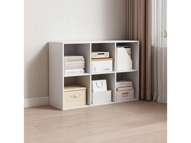 OFFENES REGAL KOMMODE KOSTKA 2x3 GERÄUMIG WEISS FÜR BÜCHER BÜRO MODERN