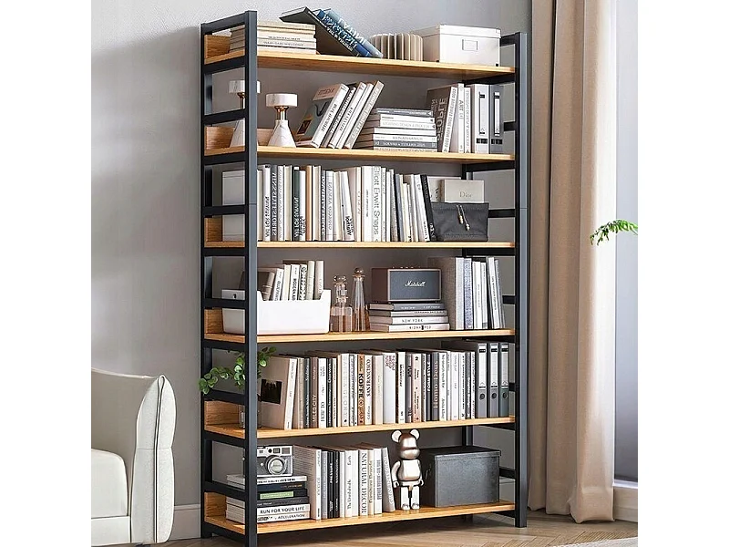 INDUSTRIELLES RUSTIKALES STEHREGAL 6 REGALBÖDEN BÜCHERTREPPE 174 CM
